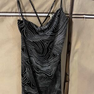 Black and Silver glitter little black dress